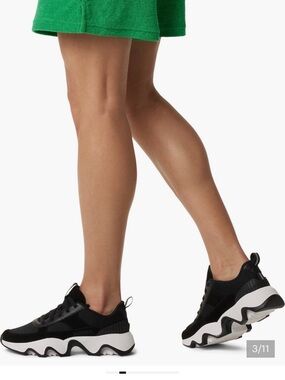 Sorel Black and White Wave Sole Athletic Sneakers - Women